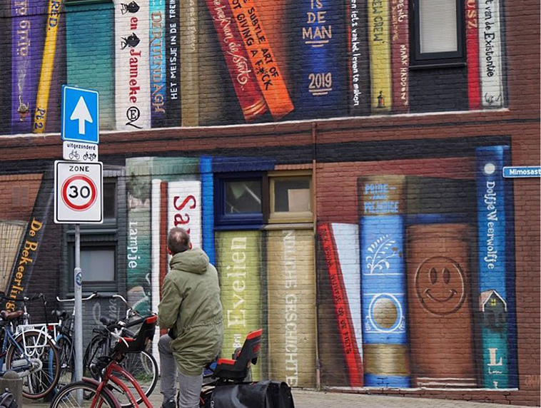 Dutch Artists Paint Giant Bookcase 