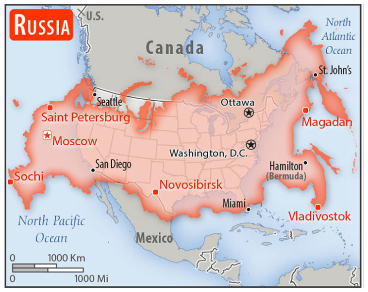  Sizes Of 30 Countries To USA With A Real Scale Perspective