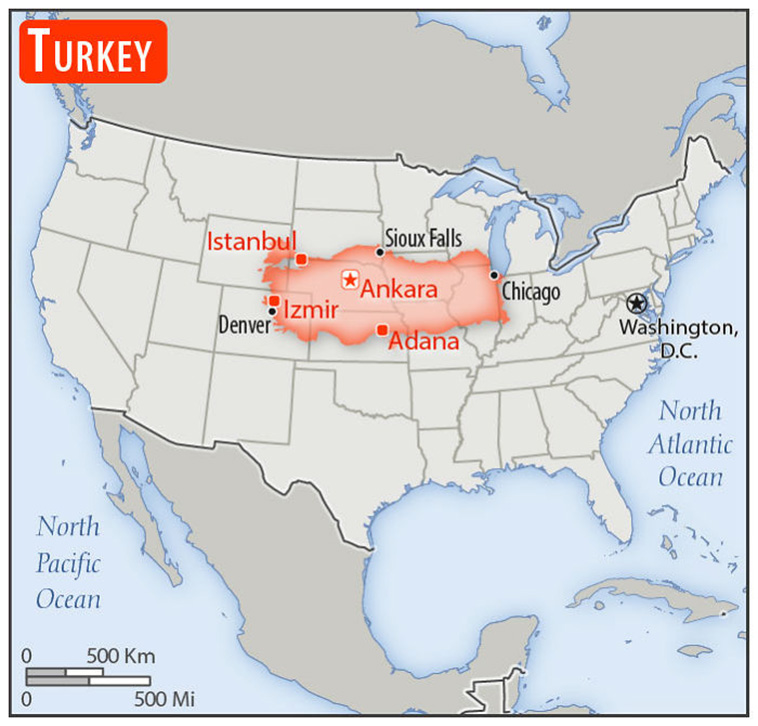  Sizes Of 30 Countries To USA With A Real Scale Perspective