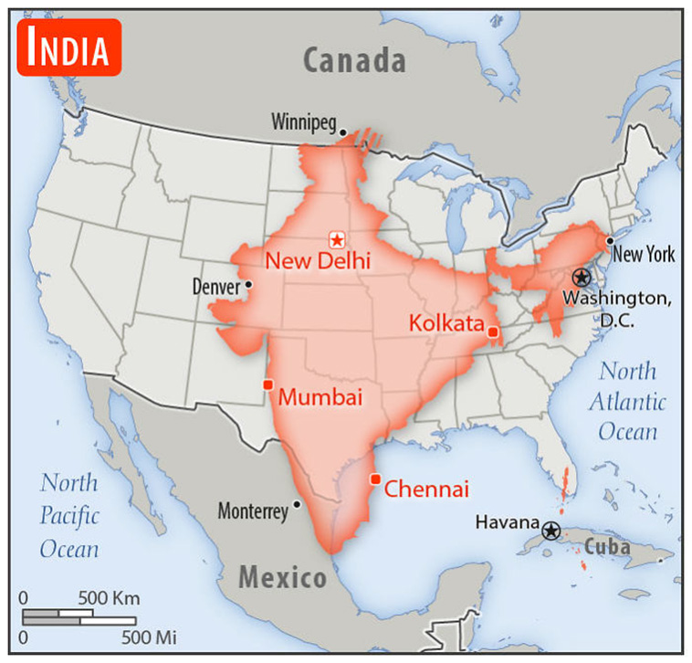  Sizes Of 30 Countries To USA With A Real Scale Perspective