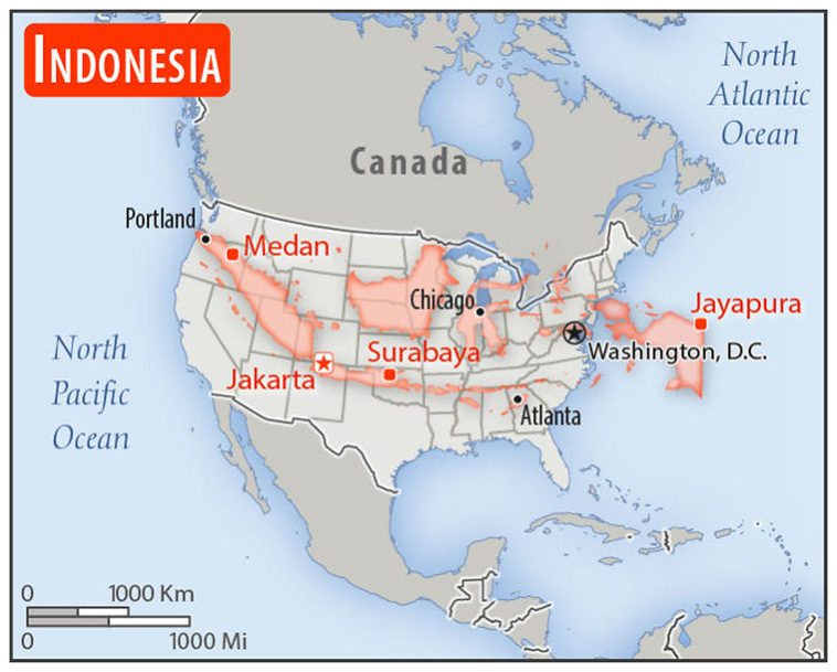  Sizes Of 30 Countries To USA With A Real Scale Perspective