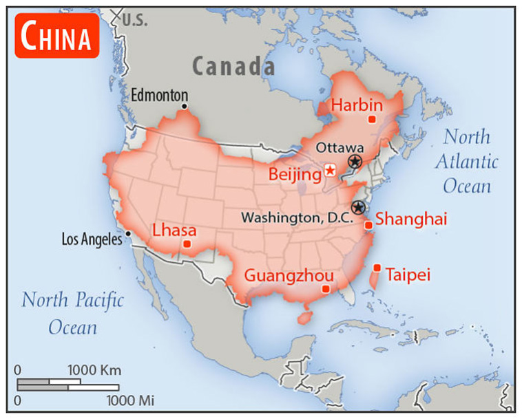  Sizes Of 30 Countries To USA With A Real Scale Perspective