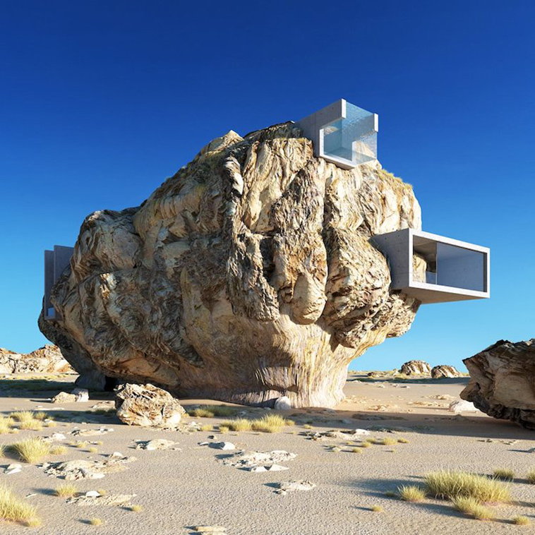 house inside a rock