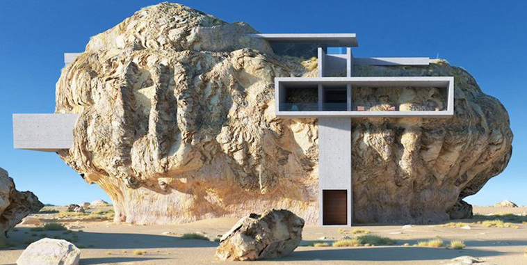 house inside a rock
