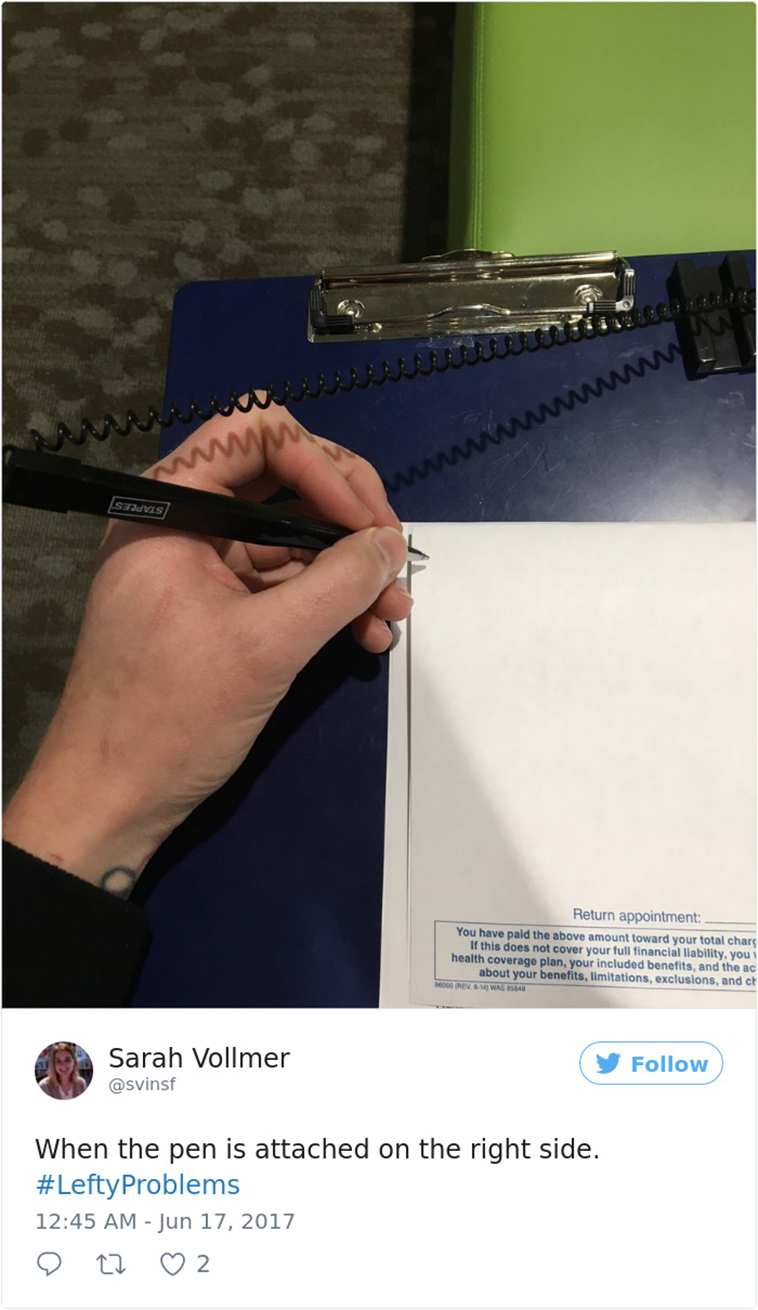 left handers problems