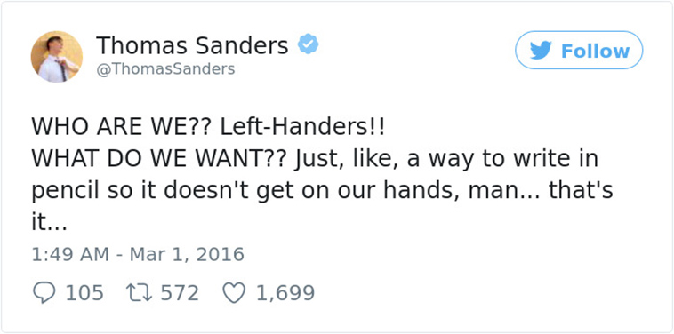 left handers problems