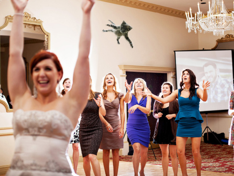 Bridal Bouquets Replaced With Cats
