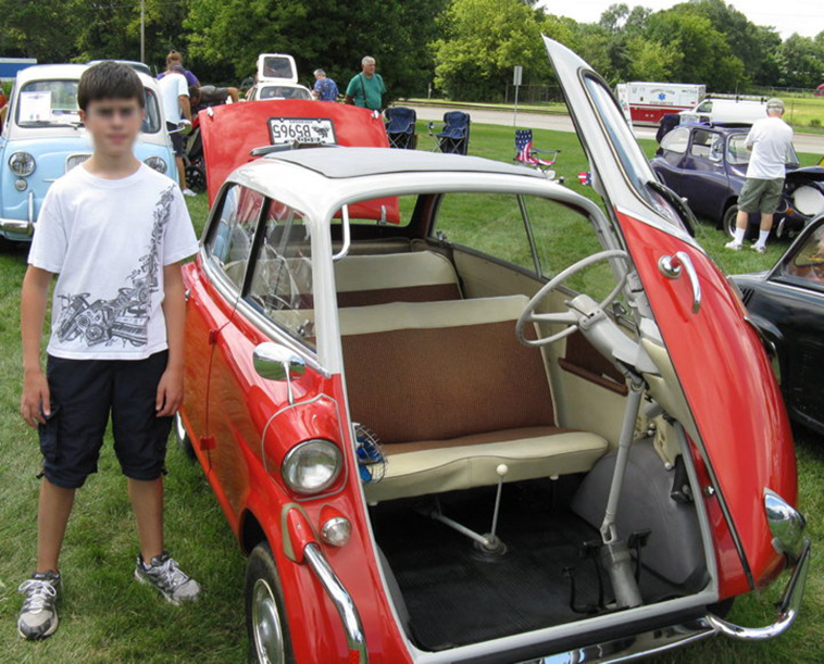 red minicar inside