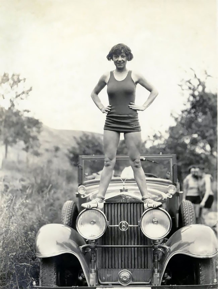 girl on car
