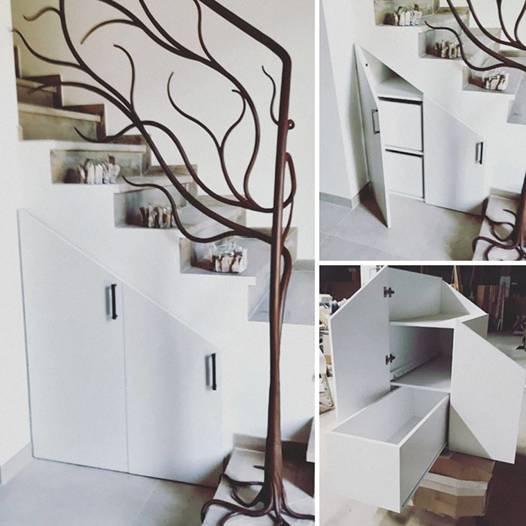 cabinets under stairs