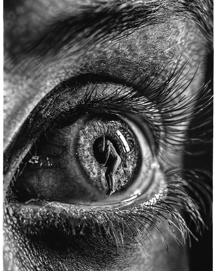 human in eye drawing