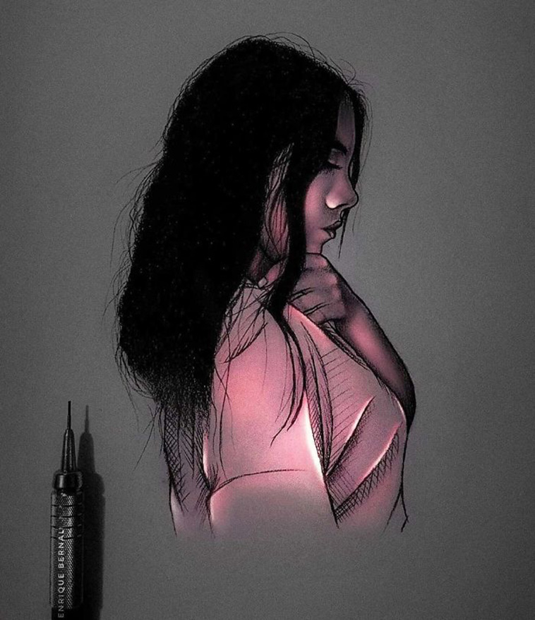 glowing drawing