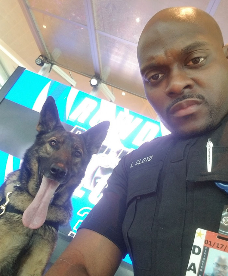 policeman and his service dog