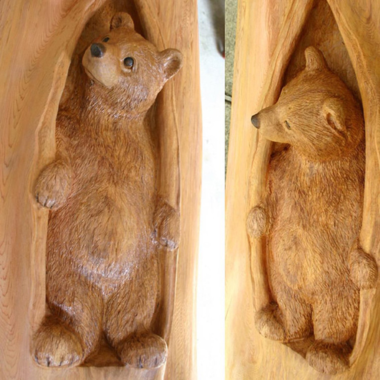 bear wood sculpture