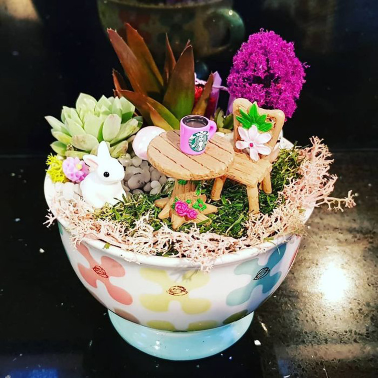 tiny teacup garden