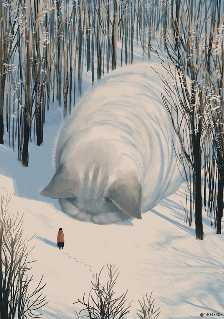 giant animals illustrations
