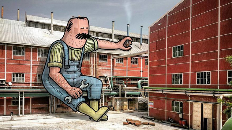illustrations giants landscapes