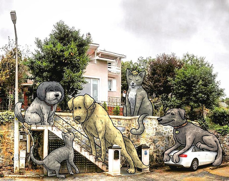 illustrations giants landscapes
