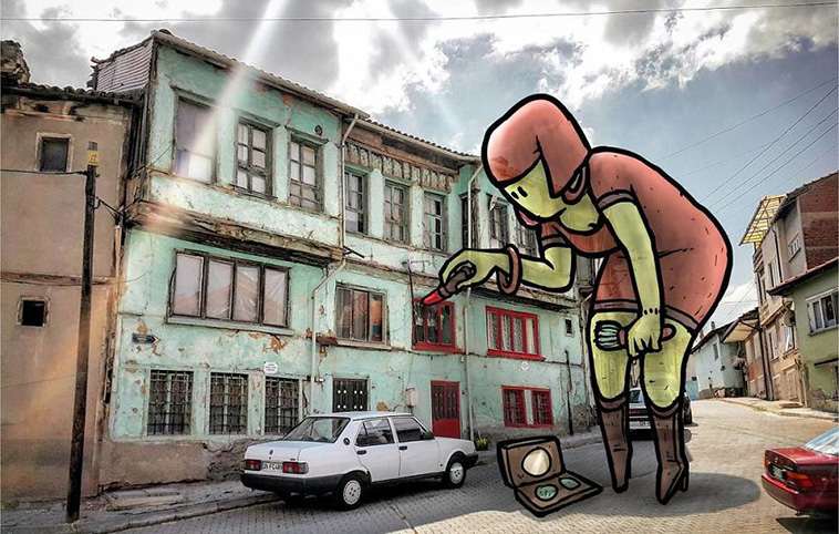 illustrations giants landscapes