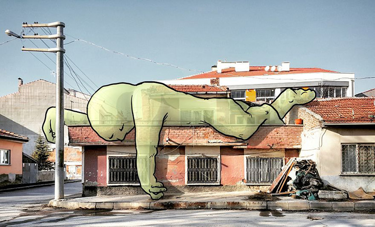 illustrations of giants in streets