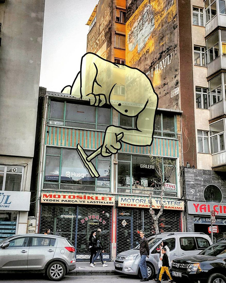 illustrations of giants in streets