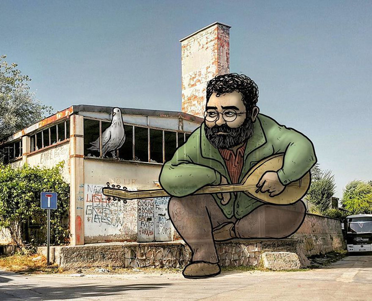 illustrations of giants in streets
