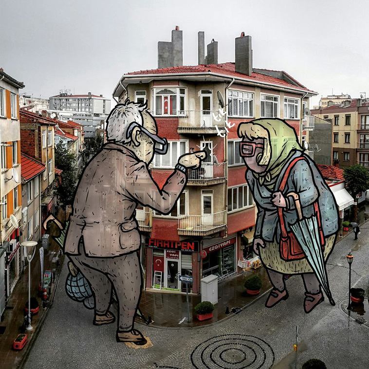 illustrations giants landscapes