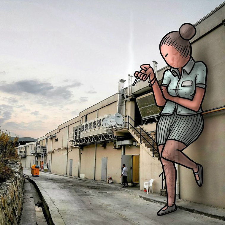 illustrations of giants in streets