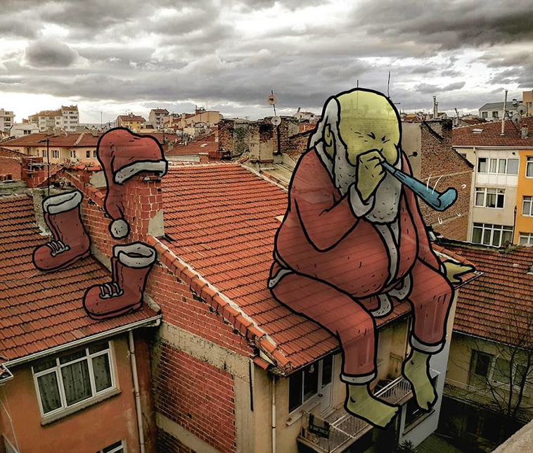 illustrations of giants in streets