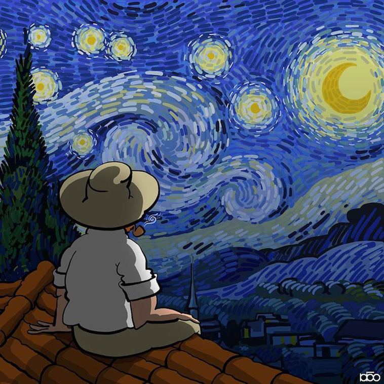 colorful Van Gogh illustrations