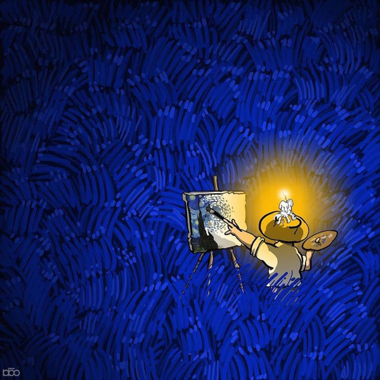 colorful Van Gogh illustrations