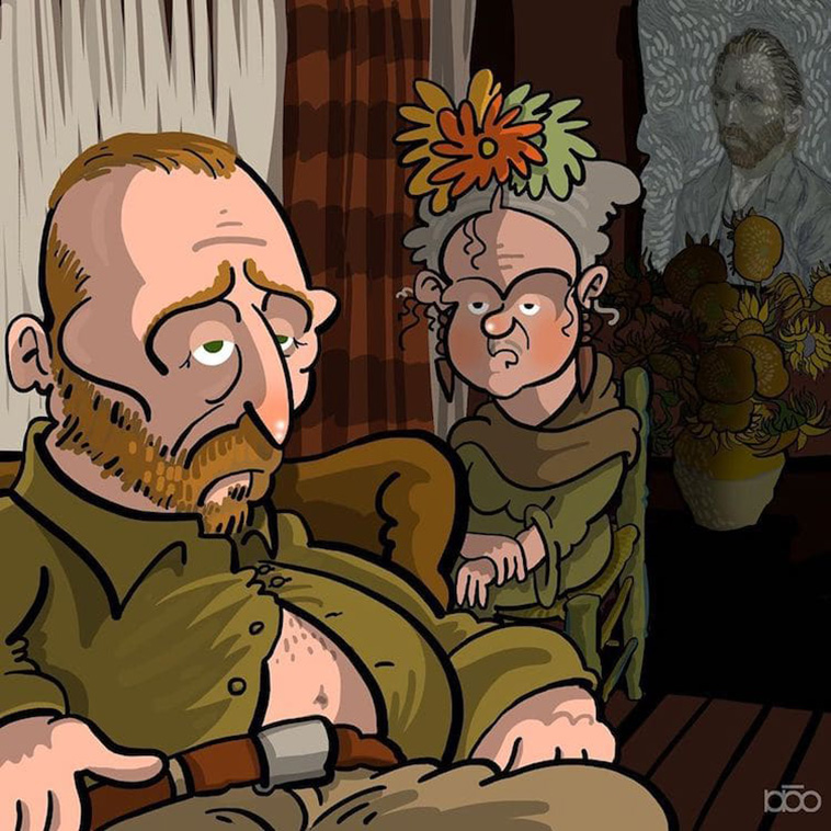 colorful Van Gogh cartoons