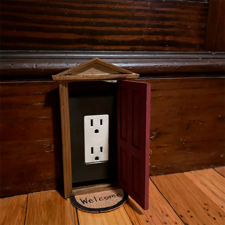 dollhouse door electrical outlet