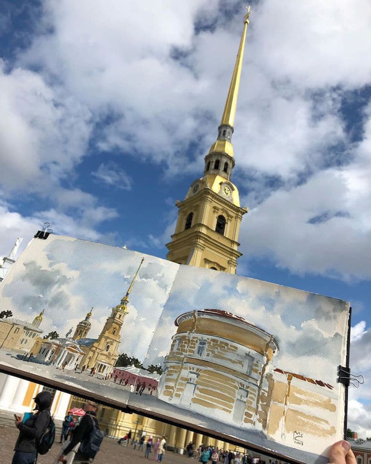 architectural watercolors painting