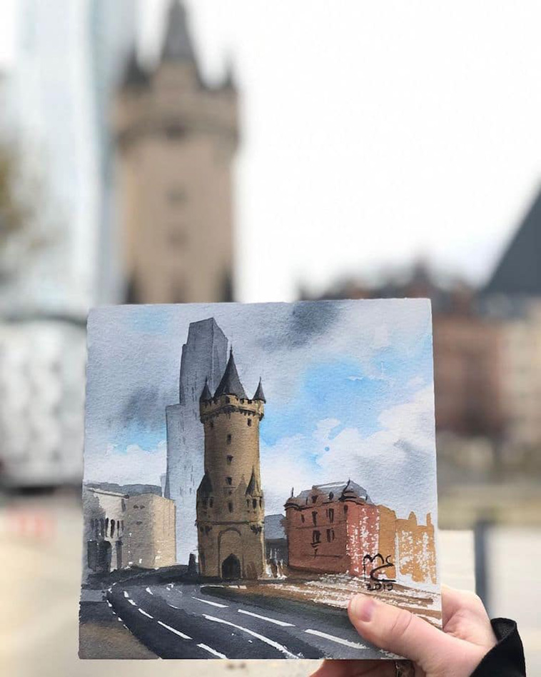 architectural watercolors painting