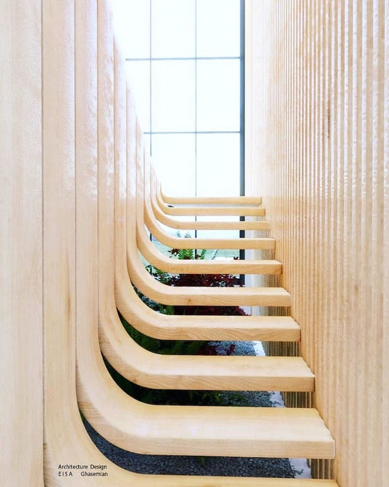 modern wood stair design