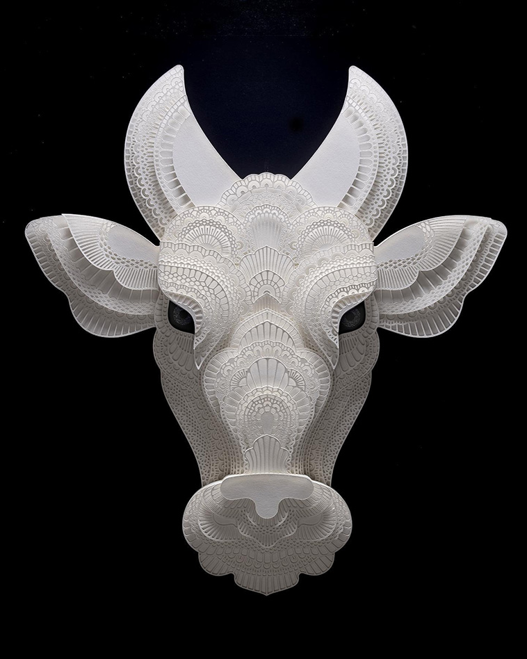 layers paper animal sculptures 