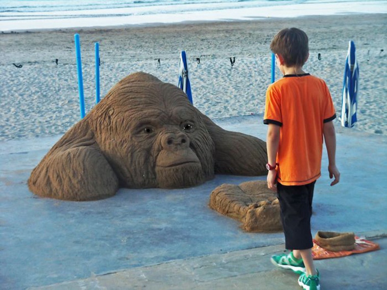 Sand animal sculptures