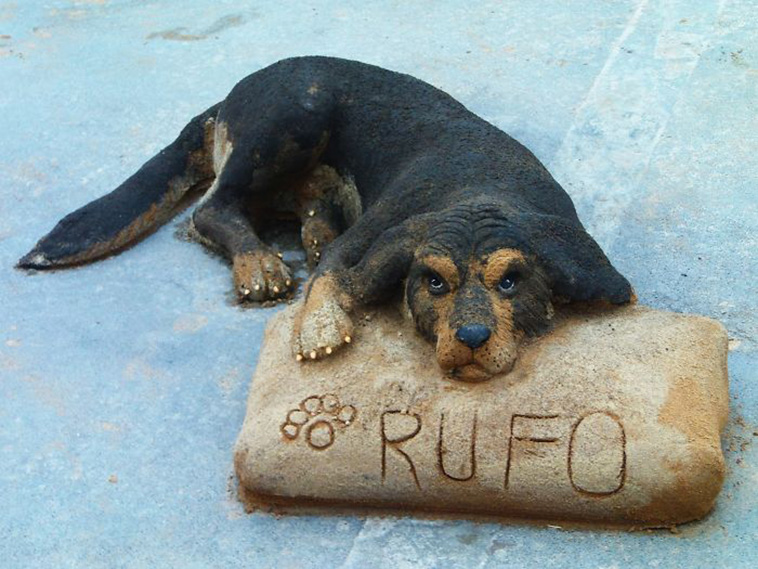 Sand animal sculptures