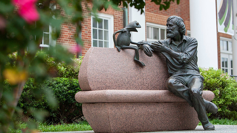 Jim Henson and Kermit the Frog statue in College Park Maryland