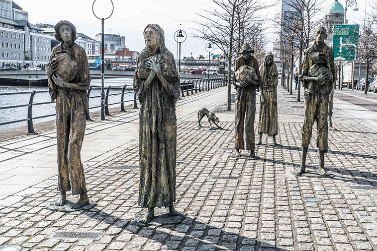 The famine memorial in Dublin