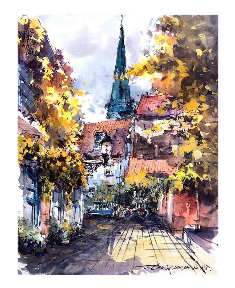 watercolor sketch paintings