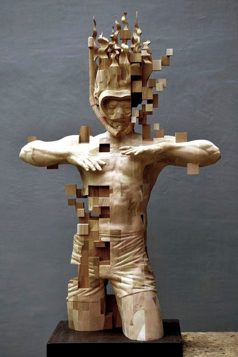 realistic wooden sculptures