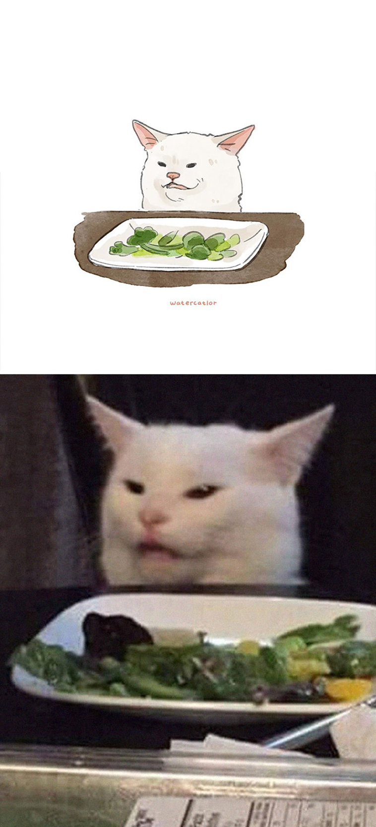 digital watercolor cats