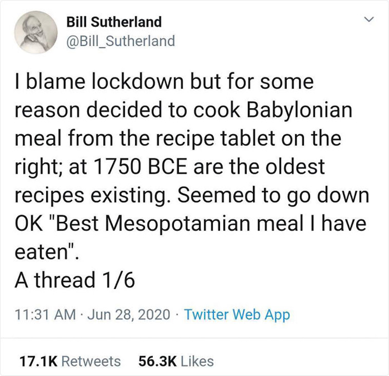 Mesopotamia meal recipes tablet