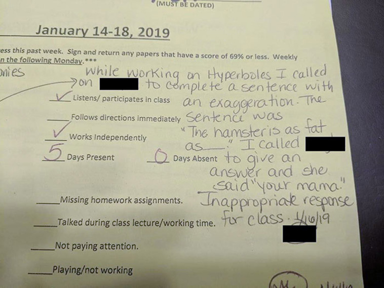 awkward teacher notes