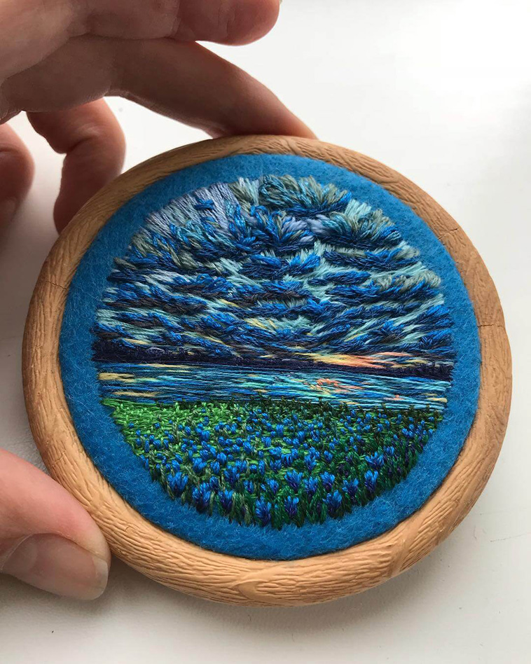 embroidery landscape art