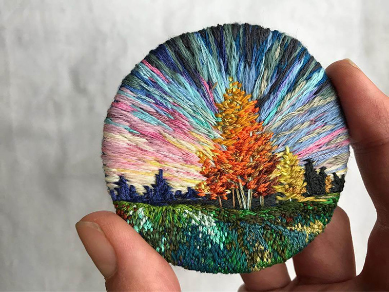 embroidery landscape art