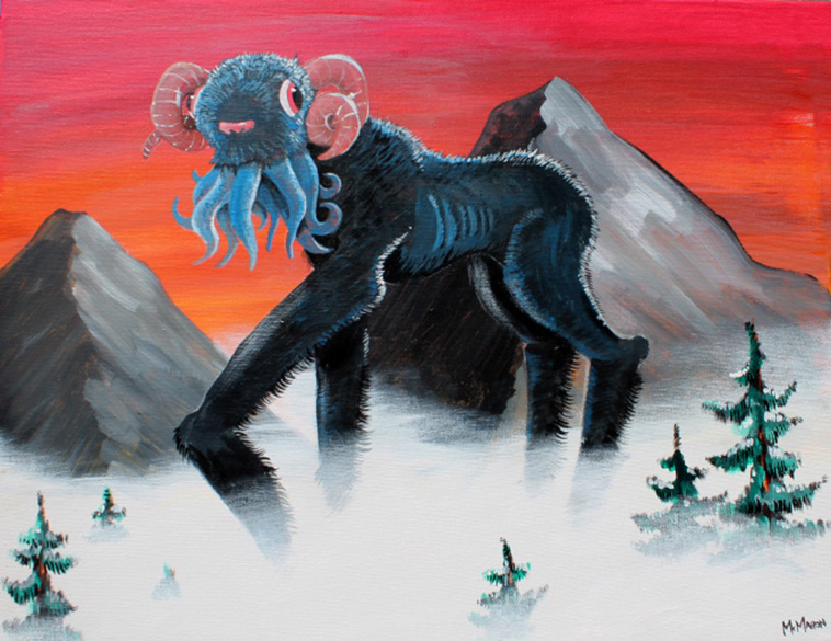 thrift shop painting monsters