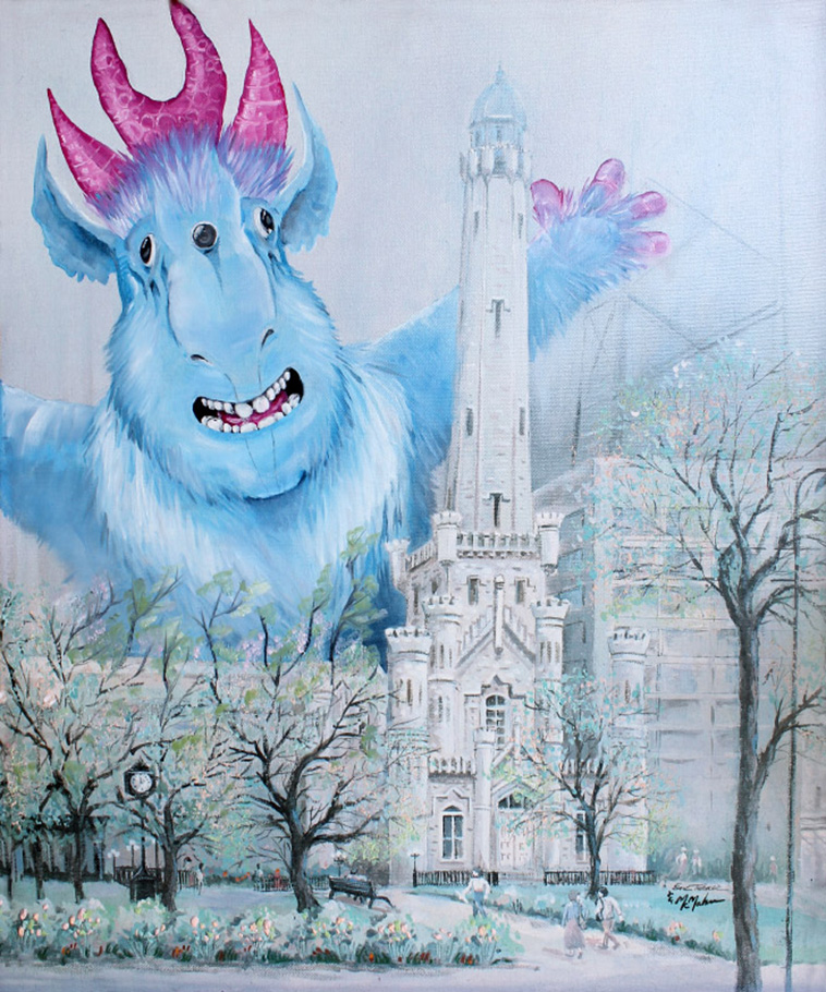 thrift shop painting monsters